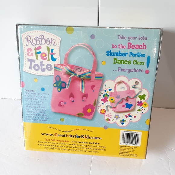 Girls Ribbon Felt Tote Kit Kids 6 To 96 Years Old - Picture 3 of 11